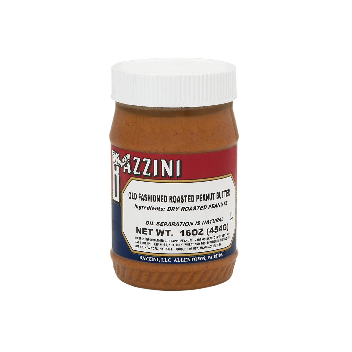 Wholesale Bazzini Natural Peanut Butter 1 lb Jar- Bulk