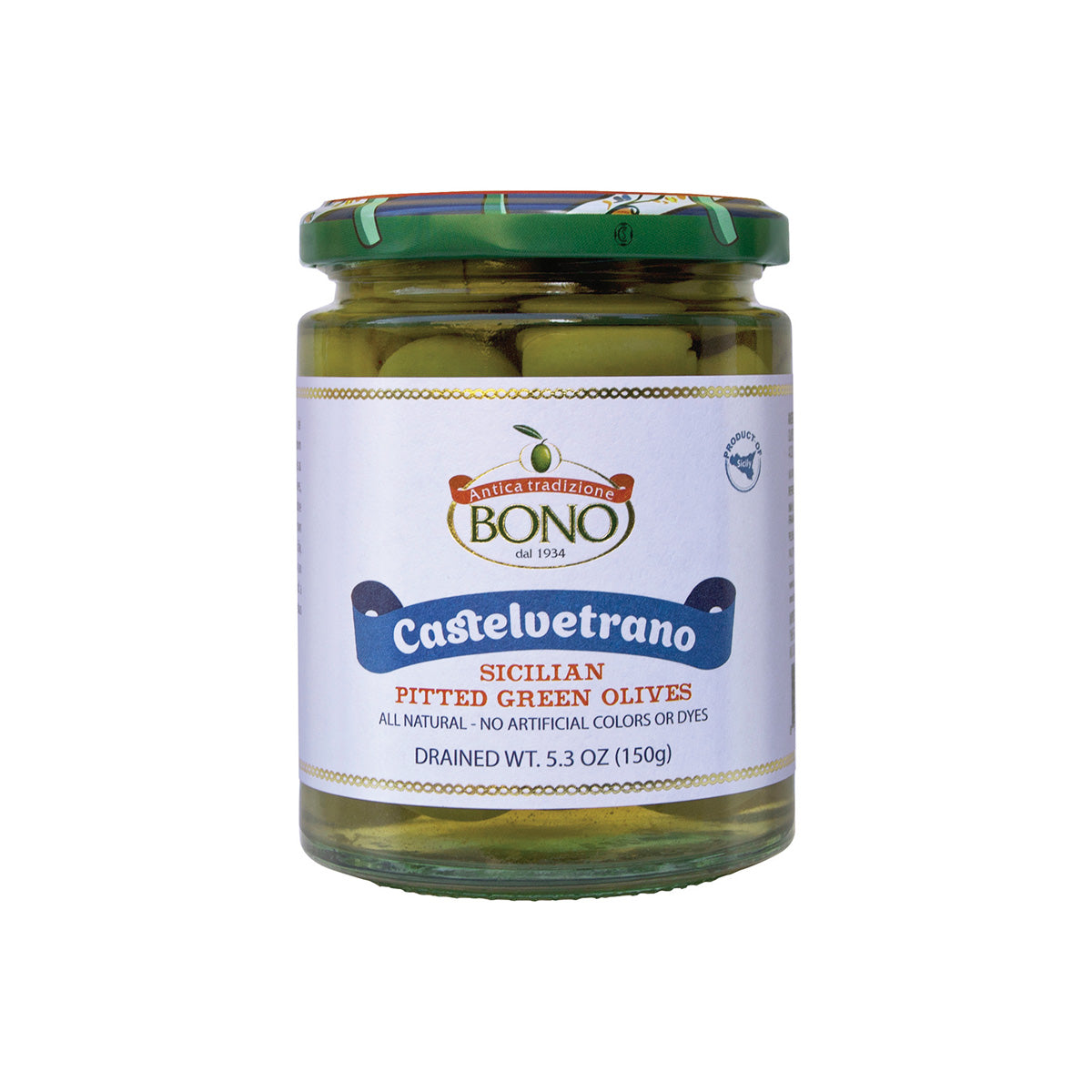 Wholesale Bono Pitted Castelvetrano Olives 5.3 Oz Jar- Bulk