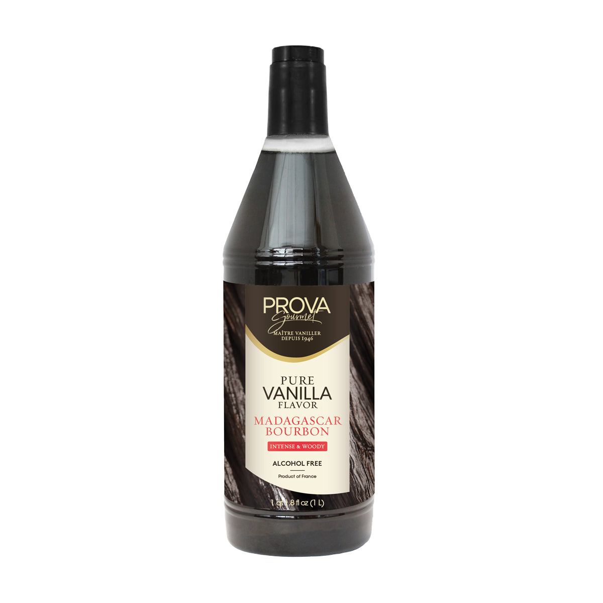 Wholesale Prova Gourmet Alcohol Free Pure Madagascar Vanilla Flavor 1L Bottle- Bulk