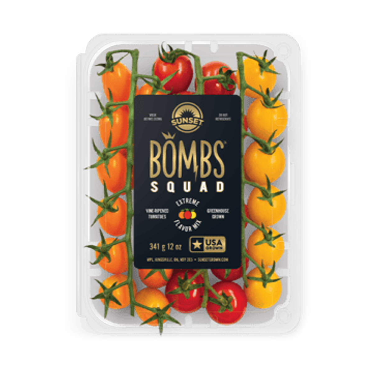 Wholesale Sunset Bombs Squad Tri-Color Tomatoes on the Vine 12 OZ- Bulk