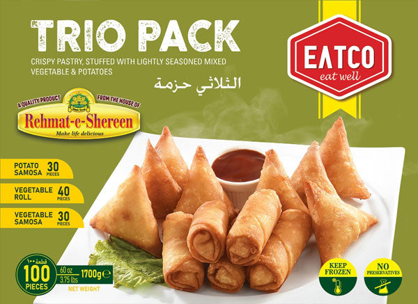 Rehmat-e-Shereen EATCo Trio Pack (40Roll+60Samosa)100pc 1700g