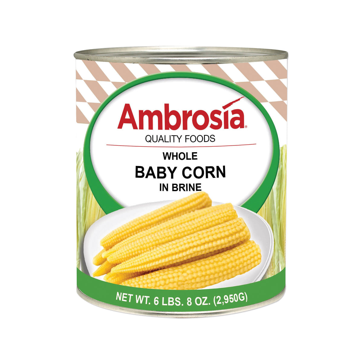 Wholesale Ambrosia Canned Whole Baby Corn #10- Bulk