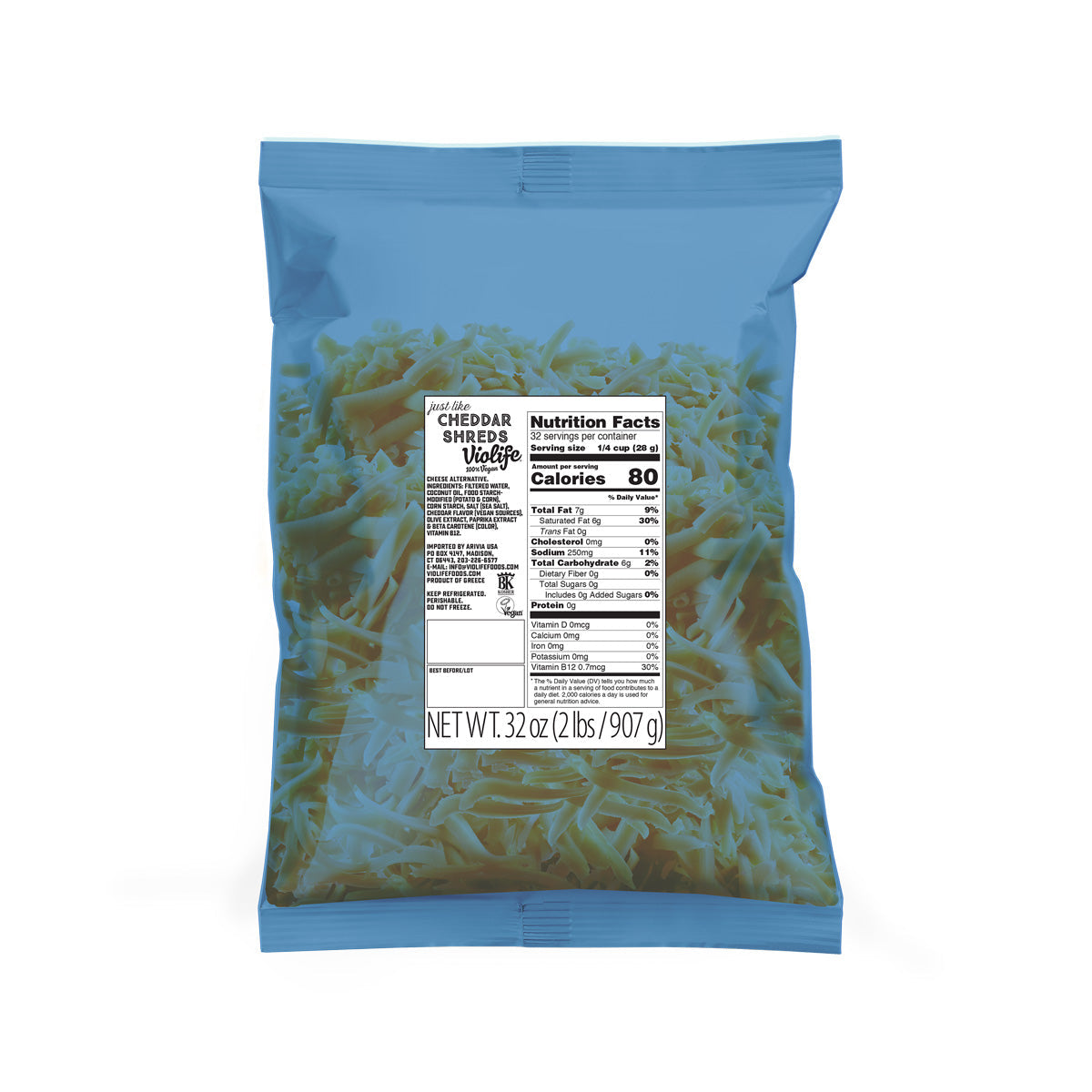 Wholesale Violife Vegan Shredded Cheddar 2 Lb- Bulk