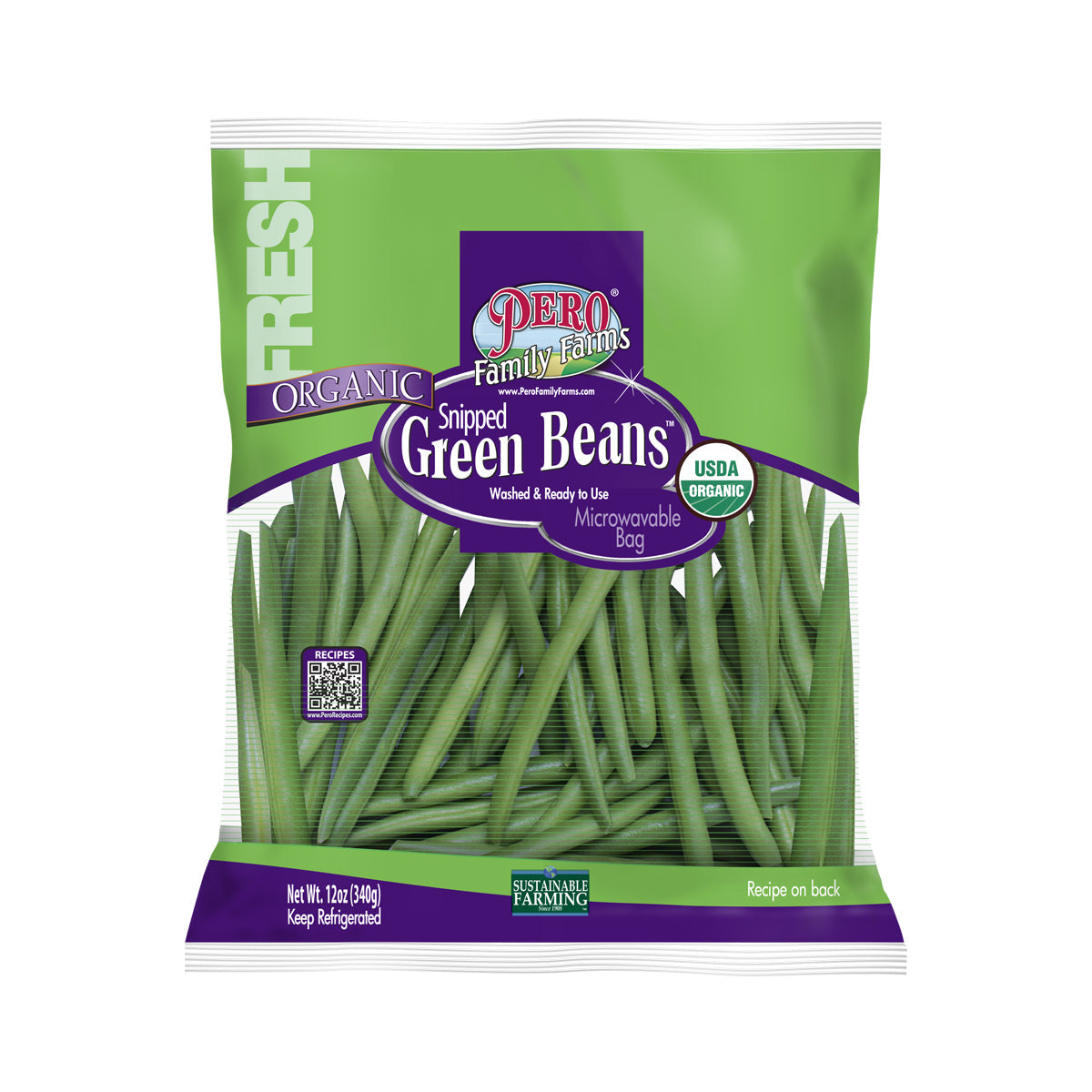 Pero Family Farms Organic String Beans 12 Oz Bag