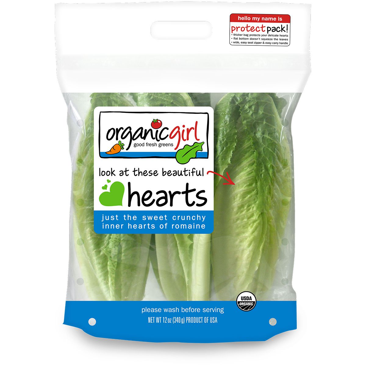 Organicgirl 3 Pack Romaine Hearts 12 OZ