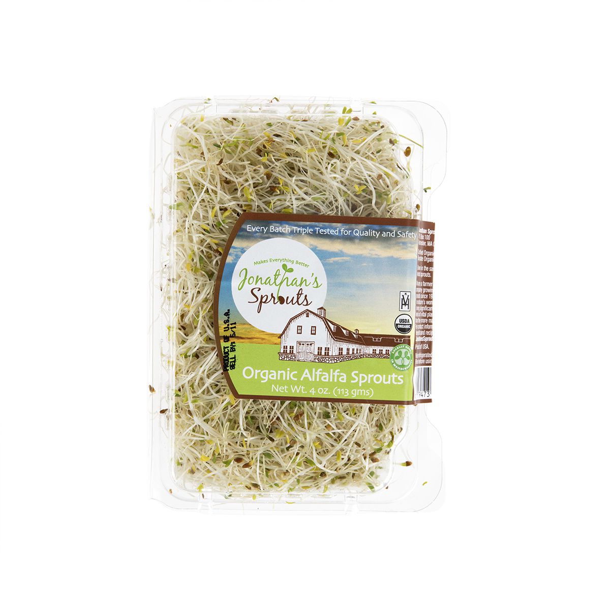 Wholesale BoxNCase Organic Alfalfa Sprouts 4 OZ- Bulk