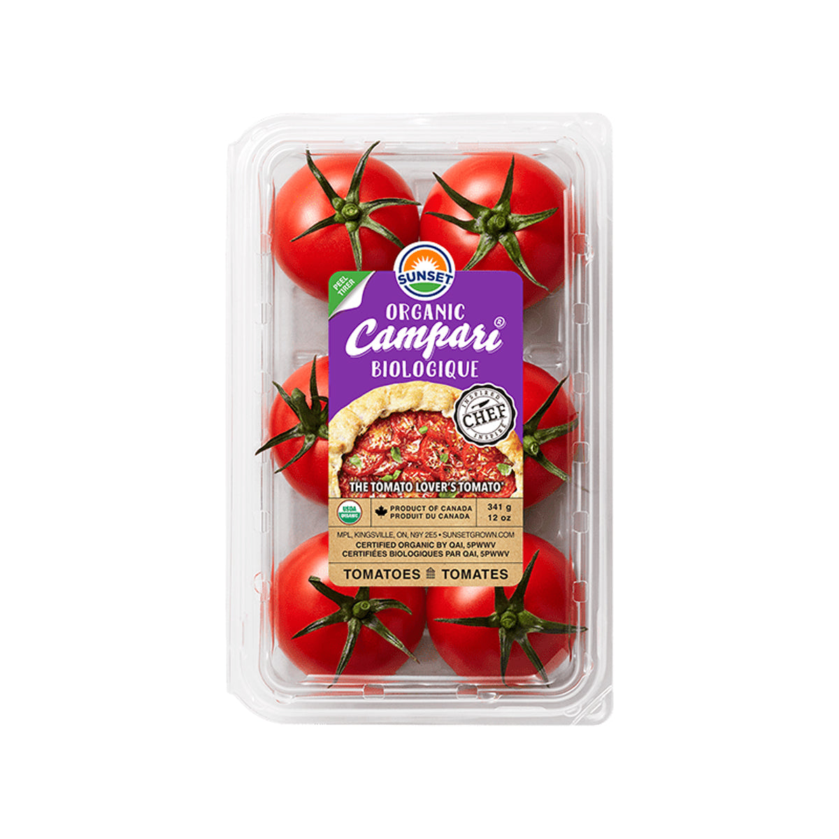 Wholesale Sunset Organic Campari Tomatoes 12 OZ-10ct Case Bulk
