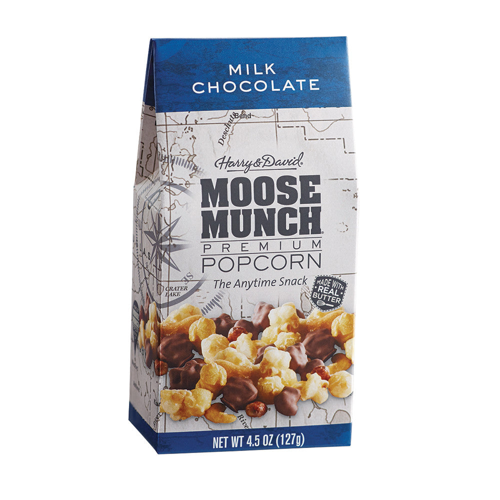 Harry & David Milk Chocolate Moose Munch Popcorn 4.5 Oz Gable Box