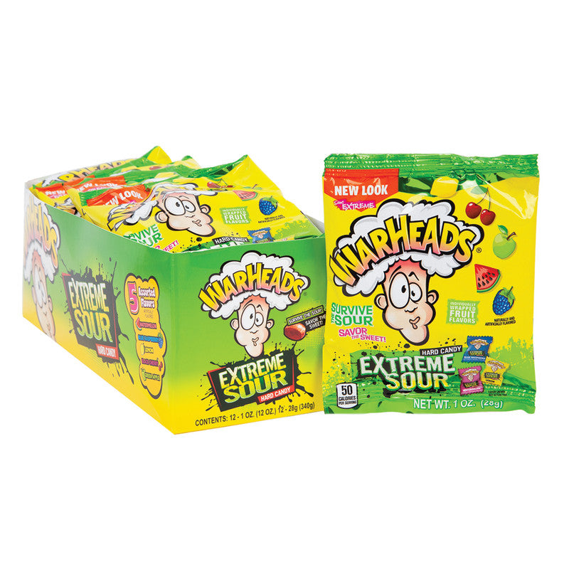 Wholesale Warheads Extreme Sour Assorted Hard Candy 1 Oz Bag- Bulk