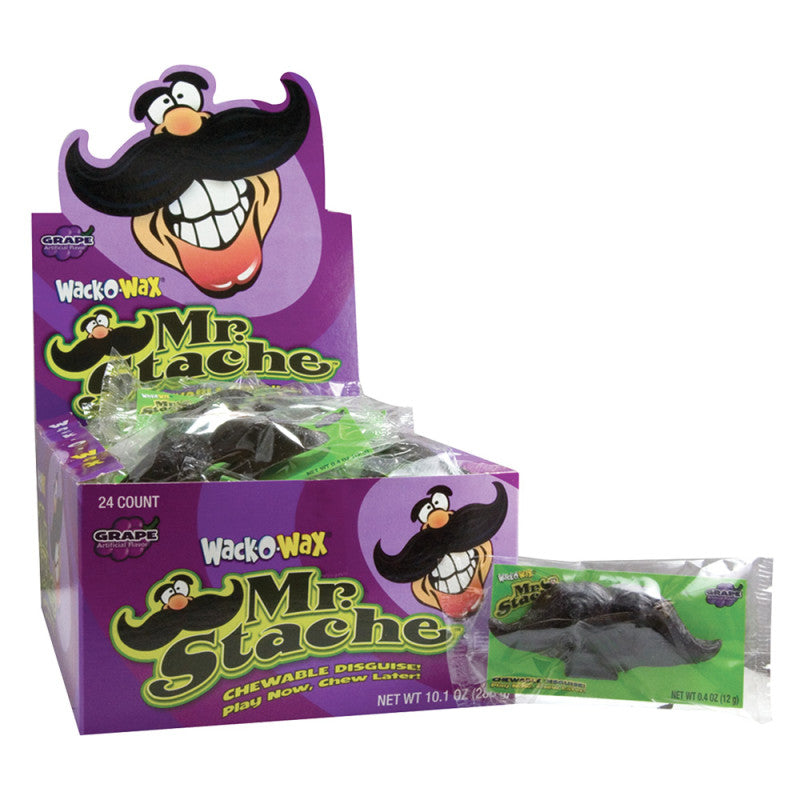 Wholesale Wack-O-Wax Wax Mustache Grape Flavored 0.3 Oz Bulk