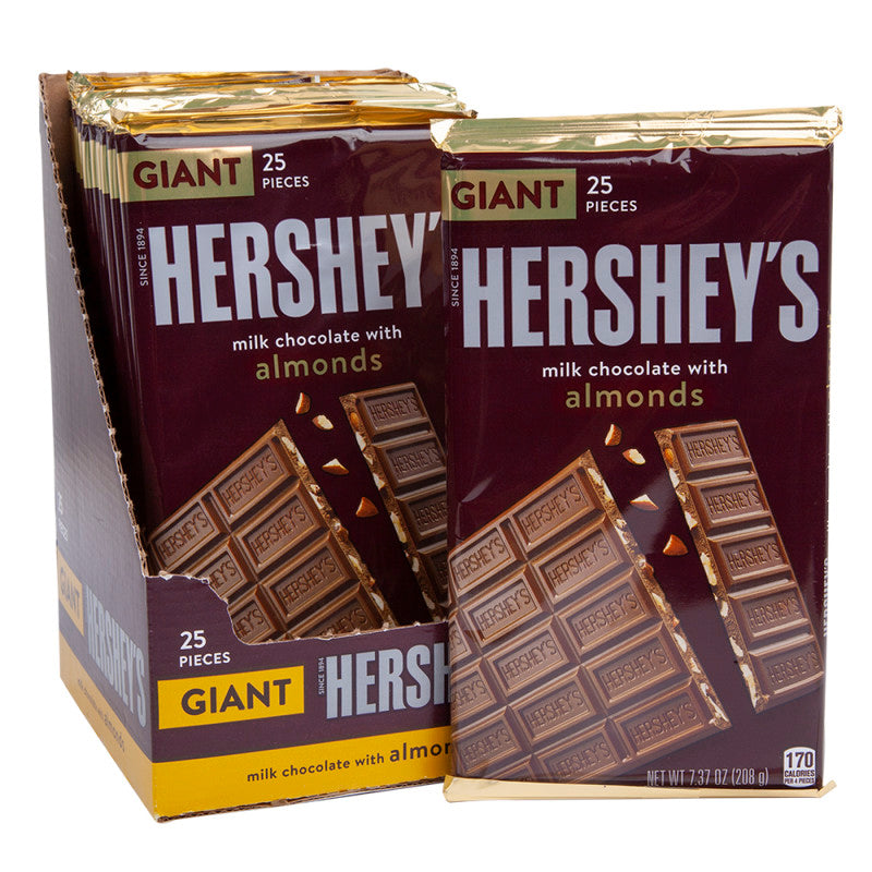 Wholesale Hershey's Milk Chocolate With Almonds Giant Bar 6.8 Oz- Bulk