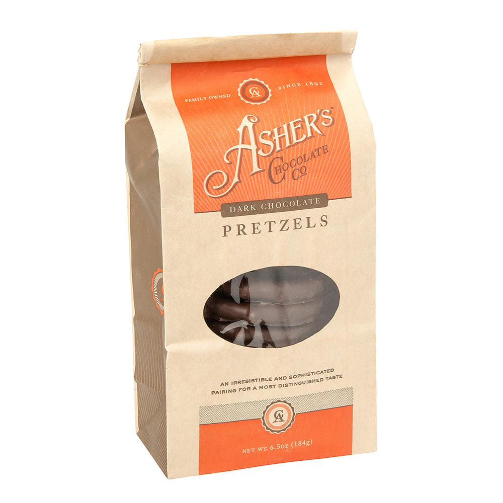 Asher'S Dark Chocolate Pretzels 6.5 Oz Bag
