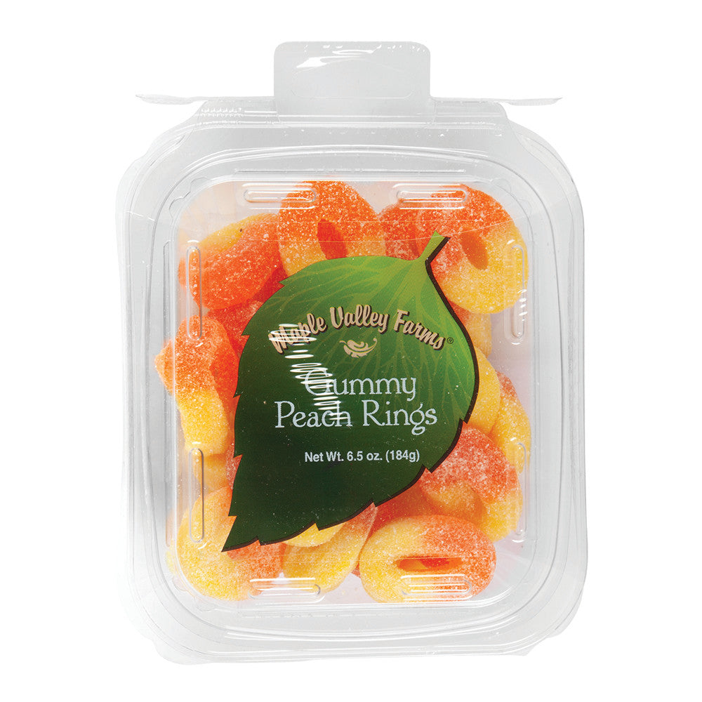 Wholesale Maple Valley Farms Gummy Peach Rings 6.5 Oz Peg Tub- Bulk