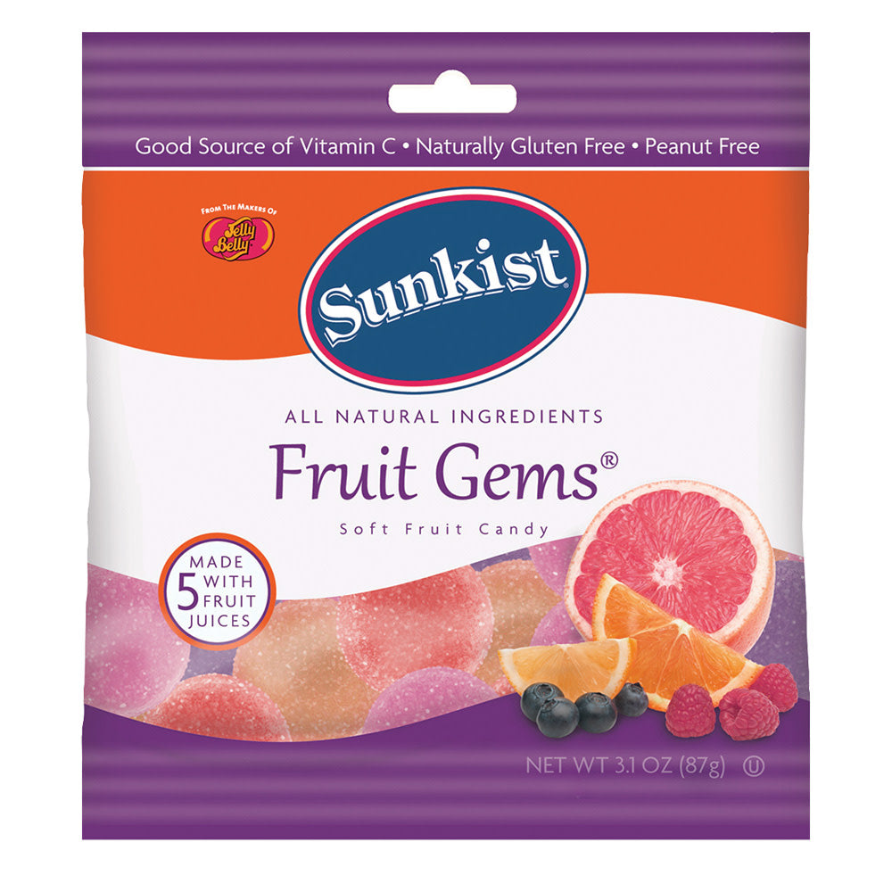 Wholesale Sunkist Fruit Gems 3.1 Oz Bag- Bulk