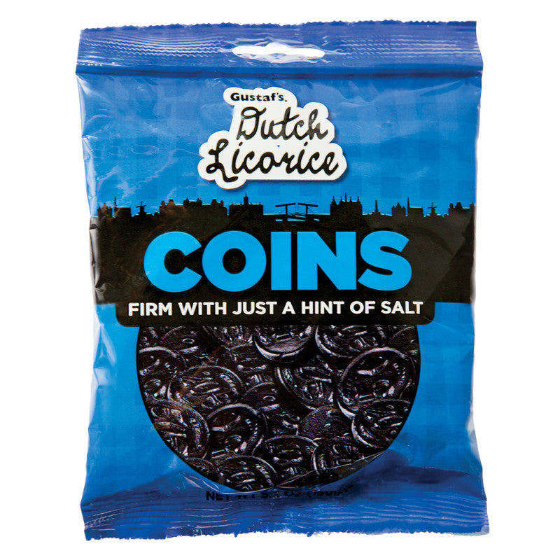 Wholesale Gustaf's Licorice Coins 5.2 Oz Peg Bag- Bulk