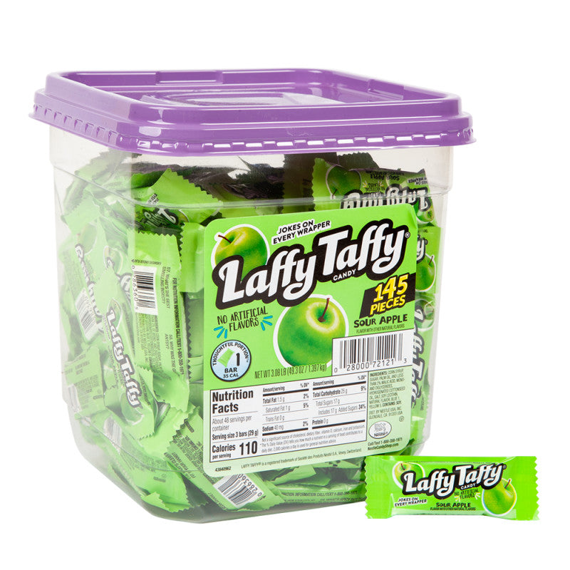 Wholesale Laffy Taffy Mini Sour Apple Tub- Bulk