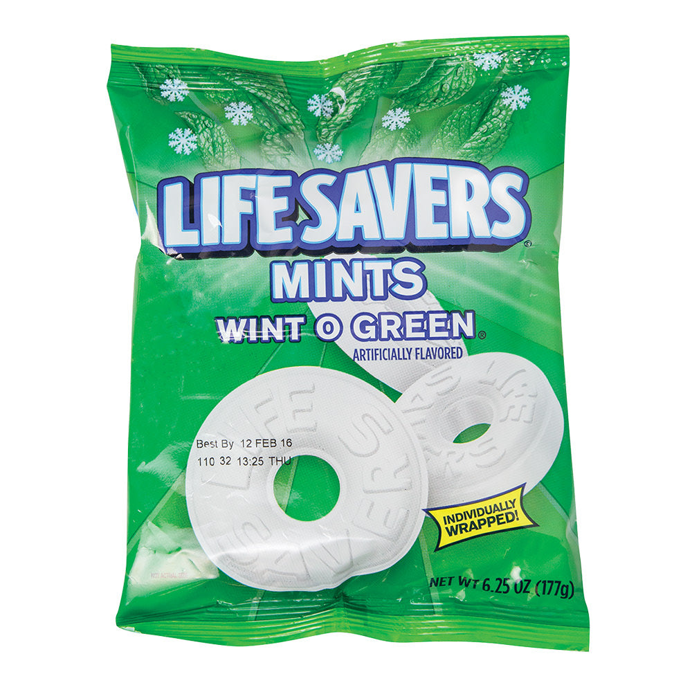 Lifesavers Wint O Green Mints 6.25 Oz Peg Bag