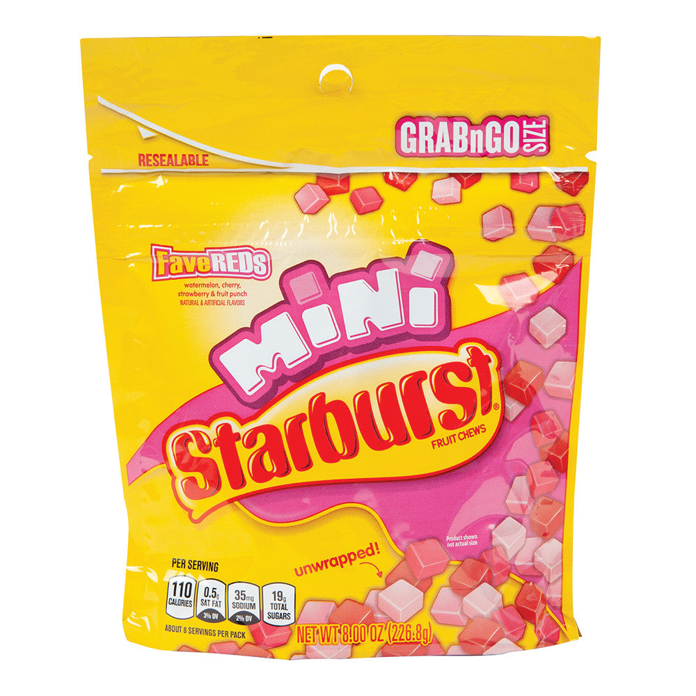 Wholesale Starburst Fave Reds Minis 8 Oz Pouch- Bulk