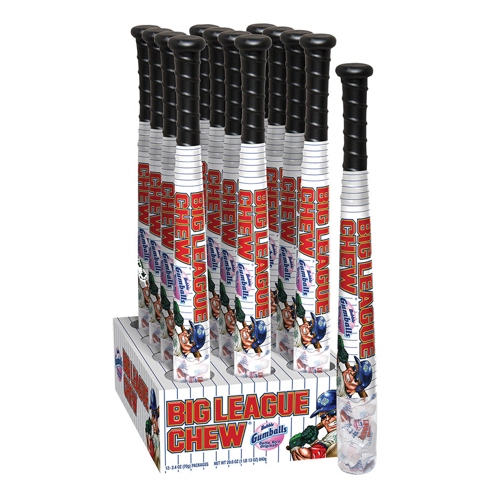 Wholesale Big League Chew Baseball Bat With Gumballs- Bulk