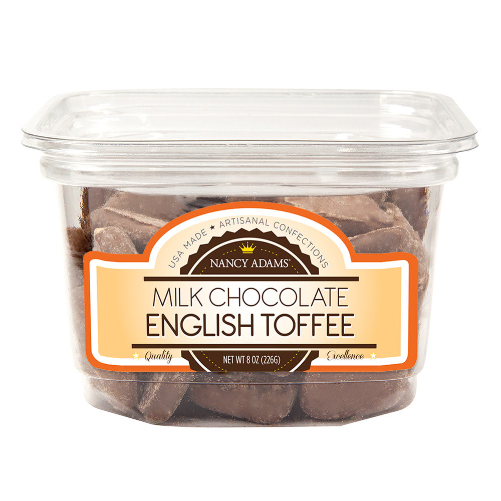 Wholesale Nancy Adams Milk Chocolate English Toffee 8 Oz Tub- Bulk