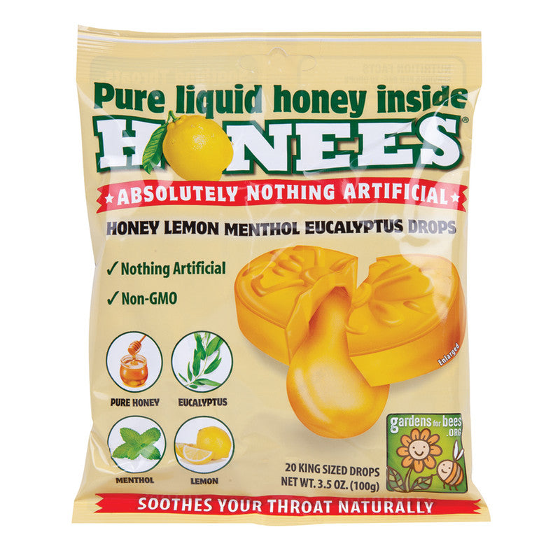 Wholesale Honees Honey Lemon Cough Drops 20 Pc Peg Bag- Bulk
