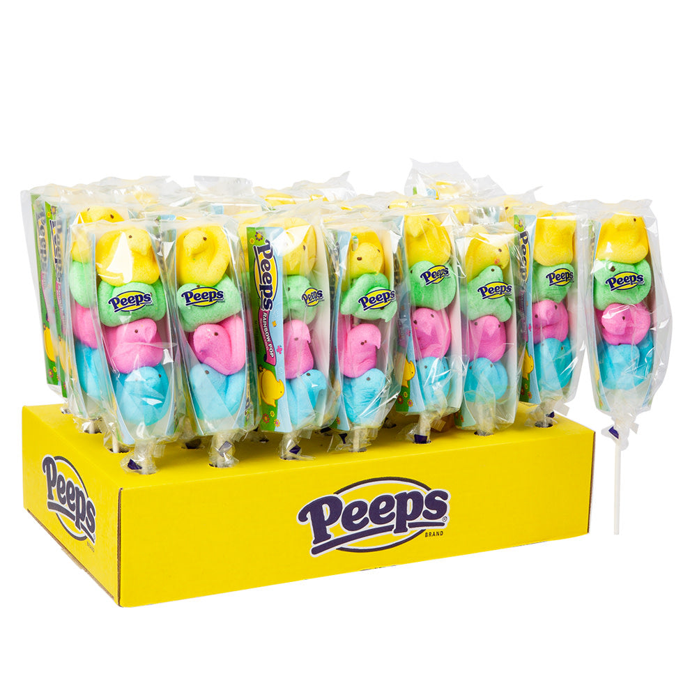 Wholesale Peeps Chicks Rainbow Pops 4 Pc 1.375 Oz- Bulk