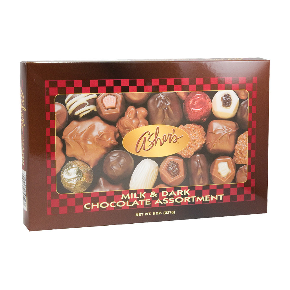 Wholesale Asher'S Milk And Dark Chocolate Assortment 8 Oz Box- Bulk