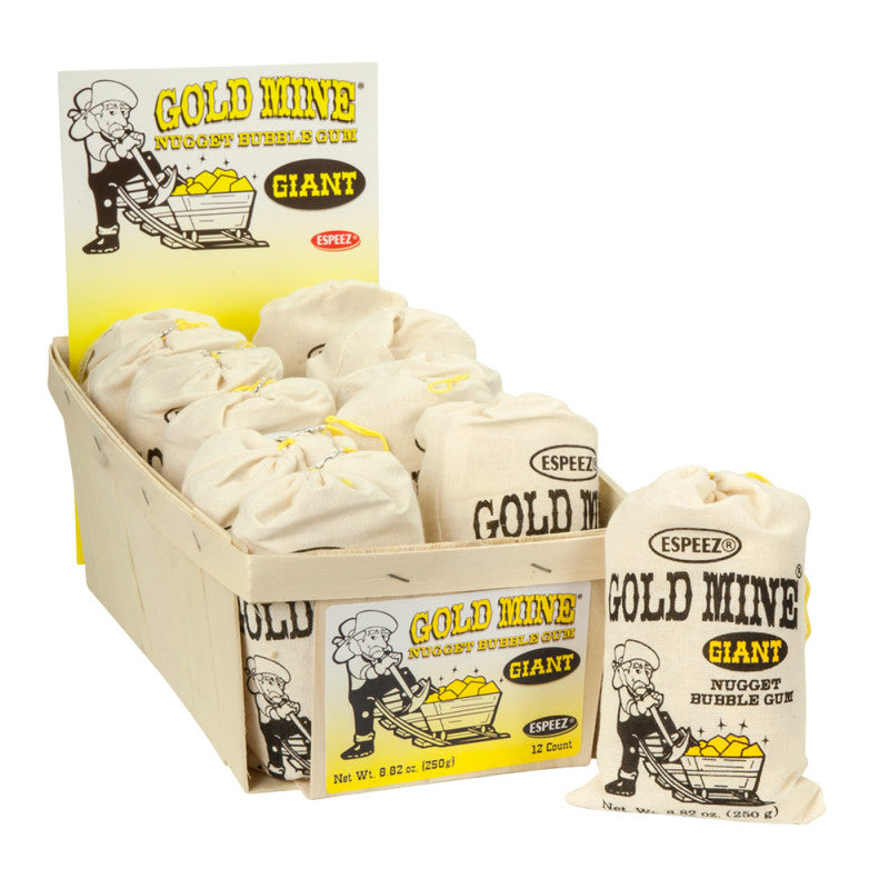 Wholesale Gold Mine Gum Giant Nuggets 8.82 Oz- Bulk