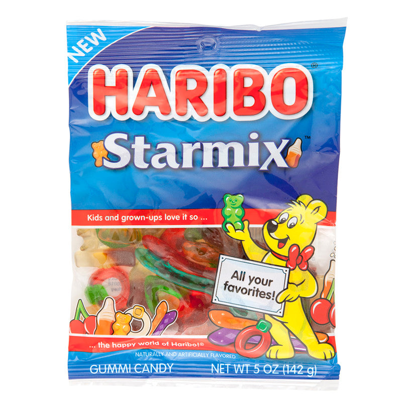Wholesale Haribo Starmix Gummi Candy 5 Oz Peg Bag Bulk