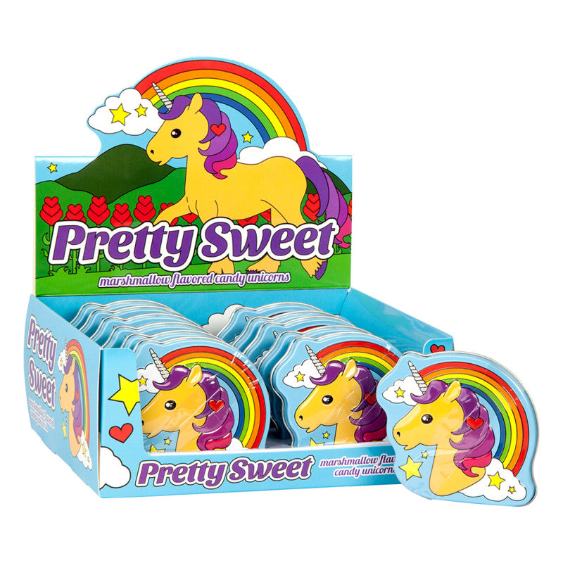 Wholesale Unicorn Pretty Sweet Marshmallow Flavored Candy Unicorns 1.2 Oz Tin- Bulk