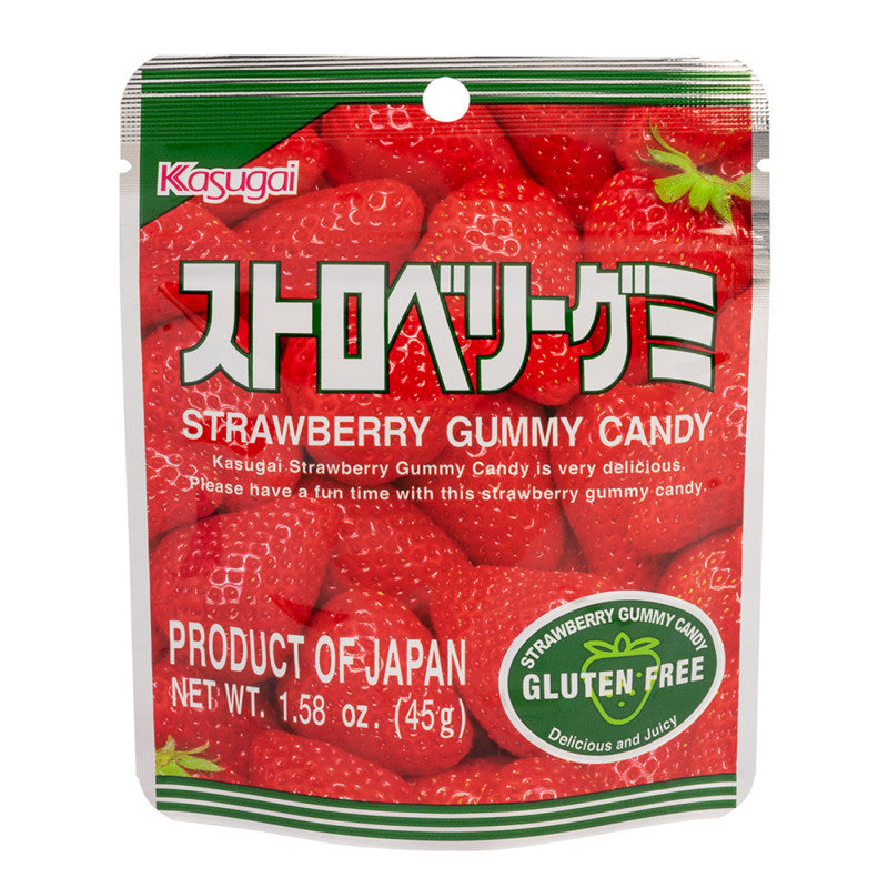 Wholesale Kasugai Strawberry Gummy Candy 1.76 Oz Pouch- Bulk