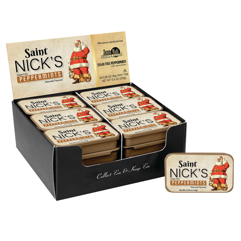 Wholesale Amusemints St. Nick's Peppermints 0.56 Oz Tin- Bulk