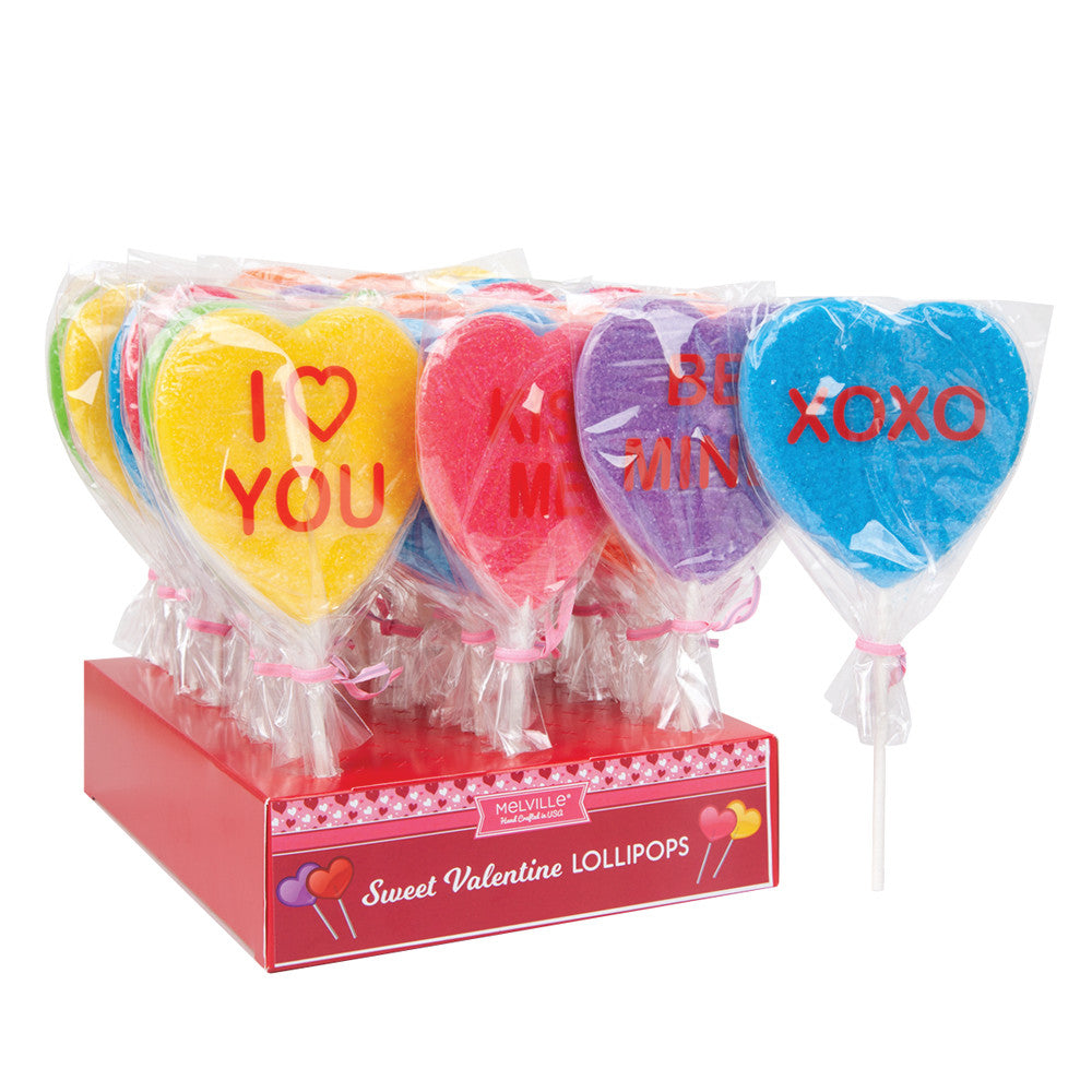 Wholesale Sanded Sugar Heart 1.4 Oz Lollipop- Bulk