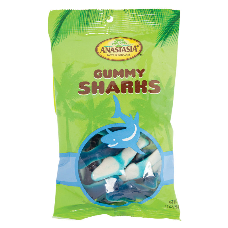 Wholesale Anastasia Gummy Sharks 5.5 Oz Peg Bag *Fl Dc Only* Bulk