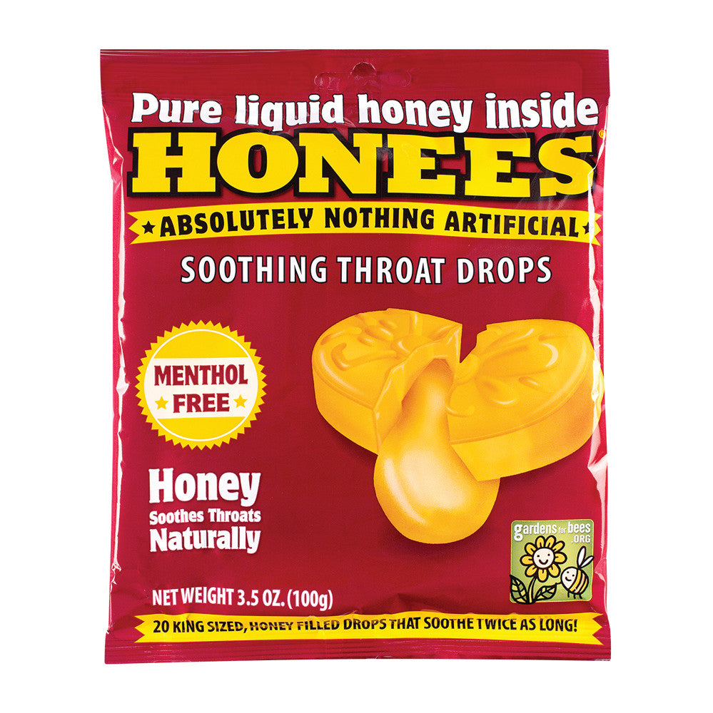 Wholesale Honees Honey Soothing Throat Drop 20 Pc Peg Bag- Bulk