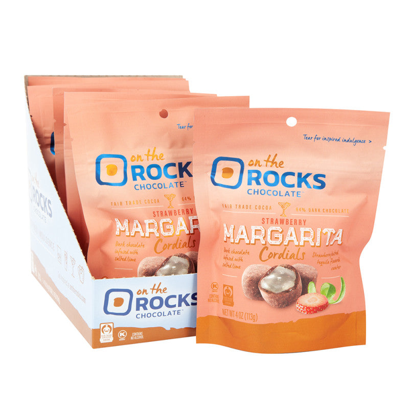 Wholesale On The Rocks Strawberry Margarita Cordials 4 Oz Pouch- Bulk
