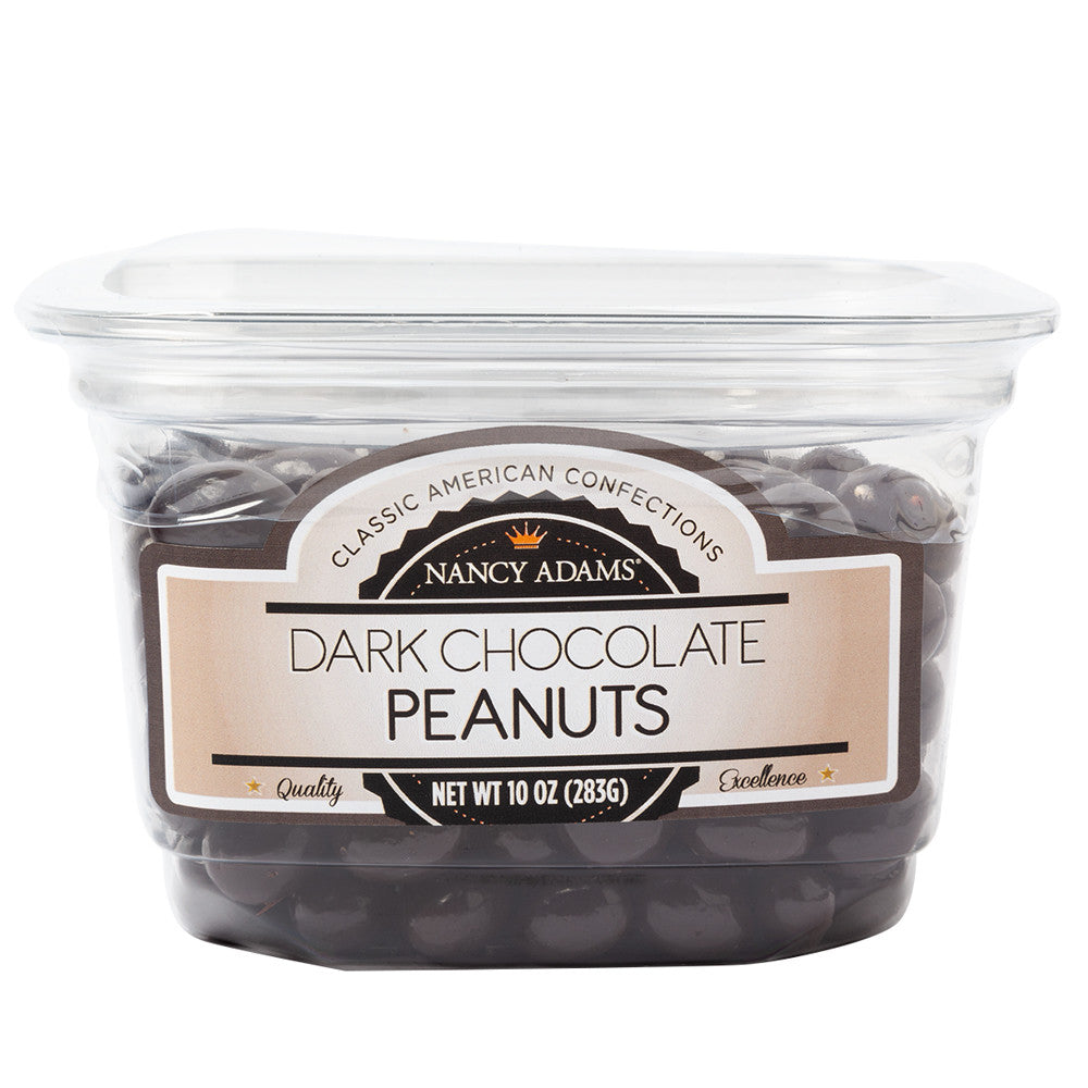 Wholesale Nancy Adams Dark Chocolate Peanuts 10 Oz Tub- Bulk