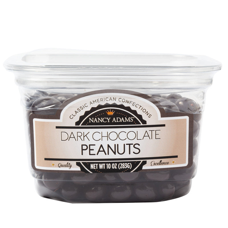 Wholesale Nancy Adams Dark Chocolate Peanuts 10 Oz Tub- Bulk