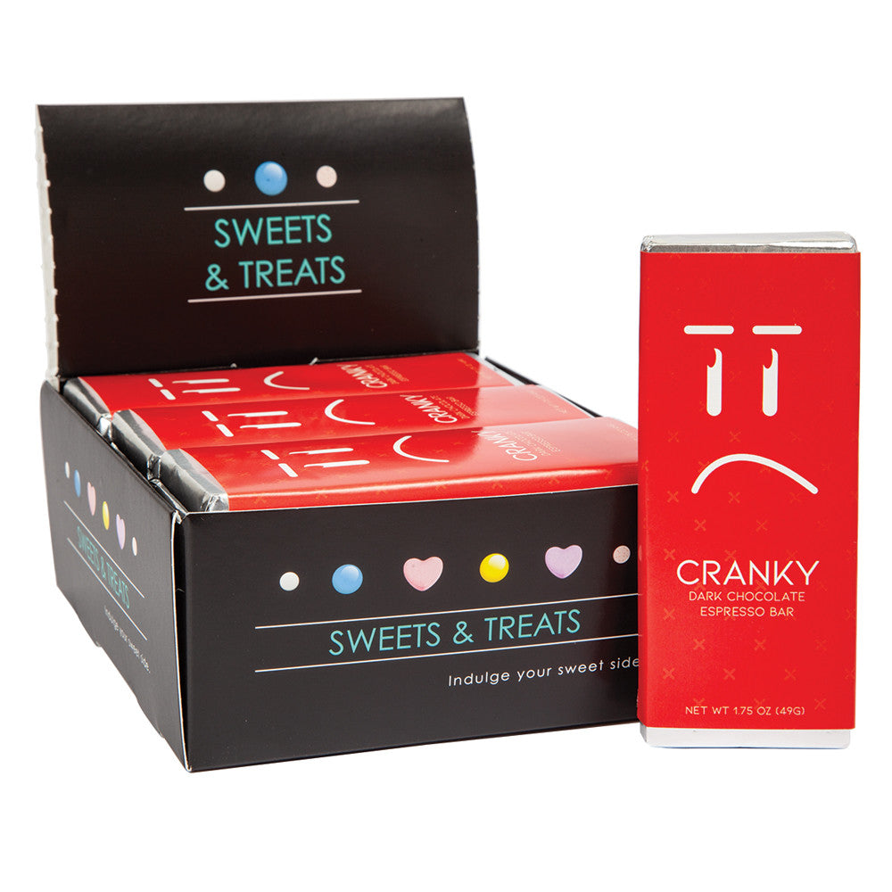 Wholesale Amusemints Dark Chocolate Espresso Emotion Bar Cranky 1.75 Oz- Bulk