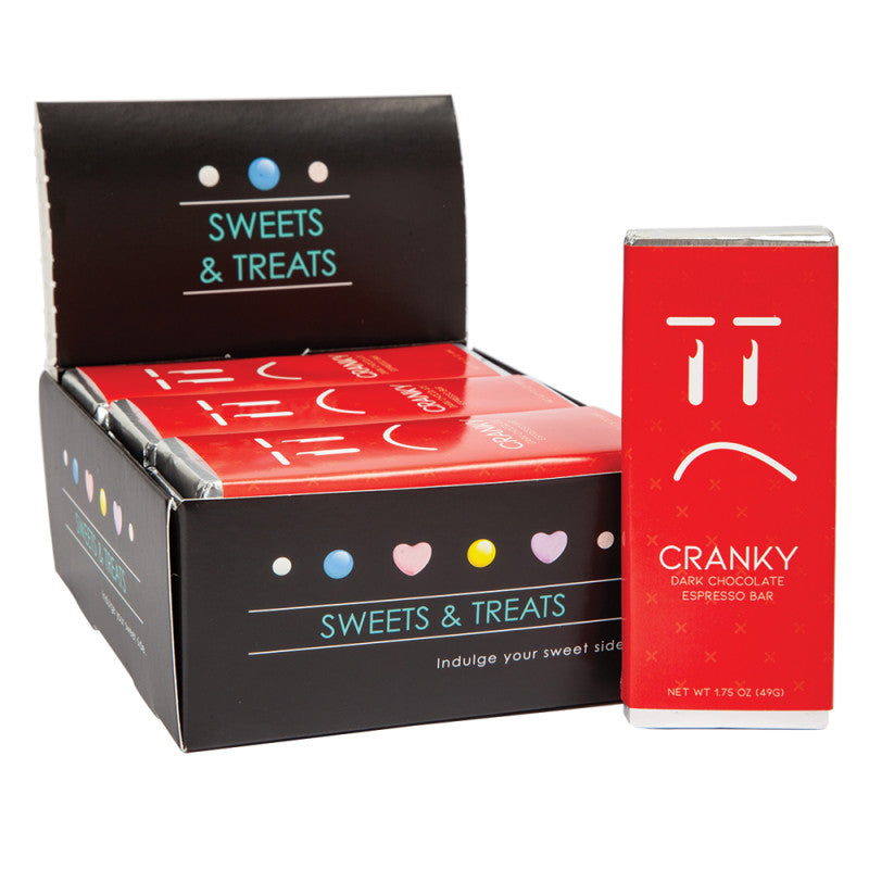 Wholesale Amusemints Dark Chocolate Espresso Emotion Bar Cranky 1.75 Oz- Bulk