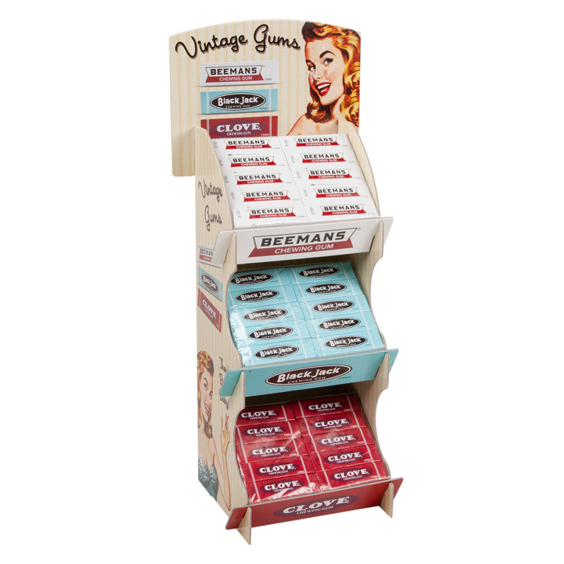Wholesale Nostalgic Gum Blackjack Beemans Clove Counter Display- Bulk