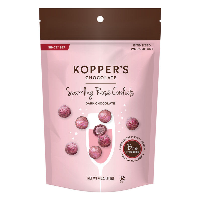 Wholesale Kopper's Sparkling Rose Cordials 4 Oz Pouch- Bulk