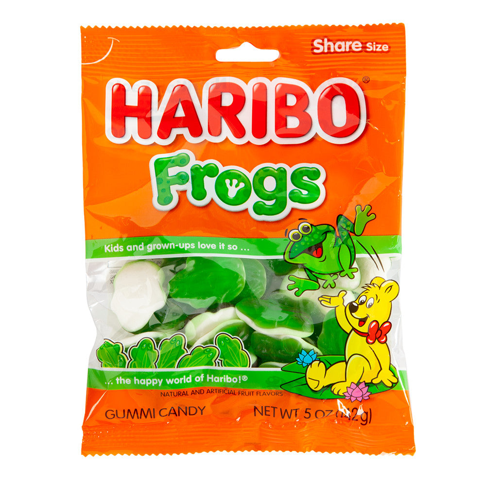 Wholesale Haribo Frogs Gummi Candy 5 Oz Peg Bag- Bulk