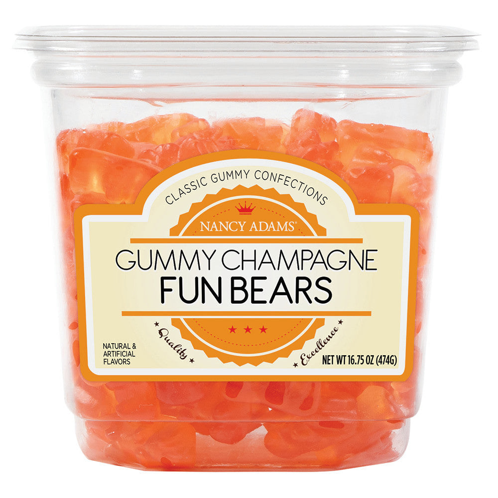 Nancy Adams Gummy Champagne Fun Bears 16.75 Oz Tub