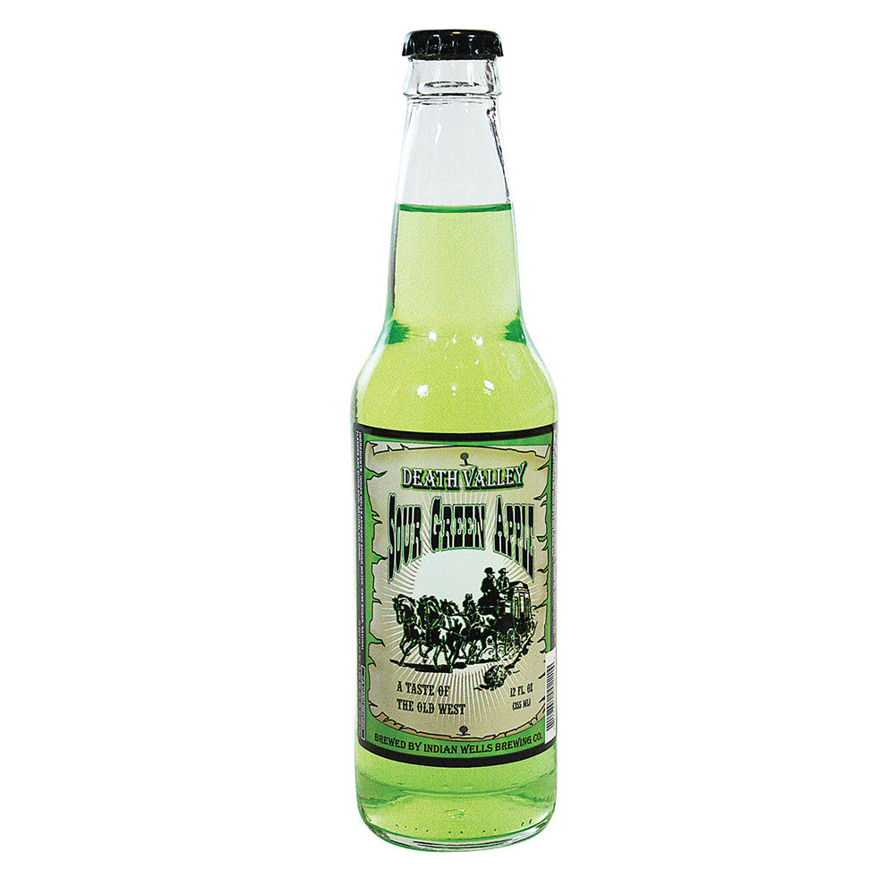 Wholesale Death Valley Green Apple Soda 12 Oz Bottle- Bulk