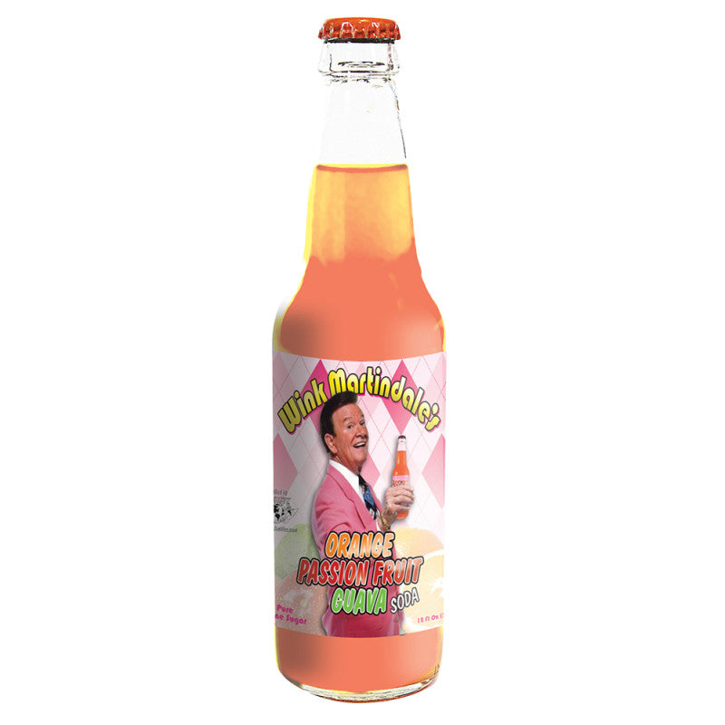 Wholesale Wink Martindales Orange Passion Fruit Guava Soda 12 Oz Bottle- Bulk