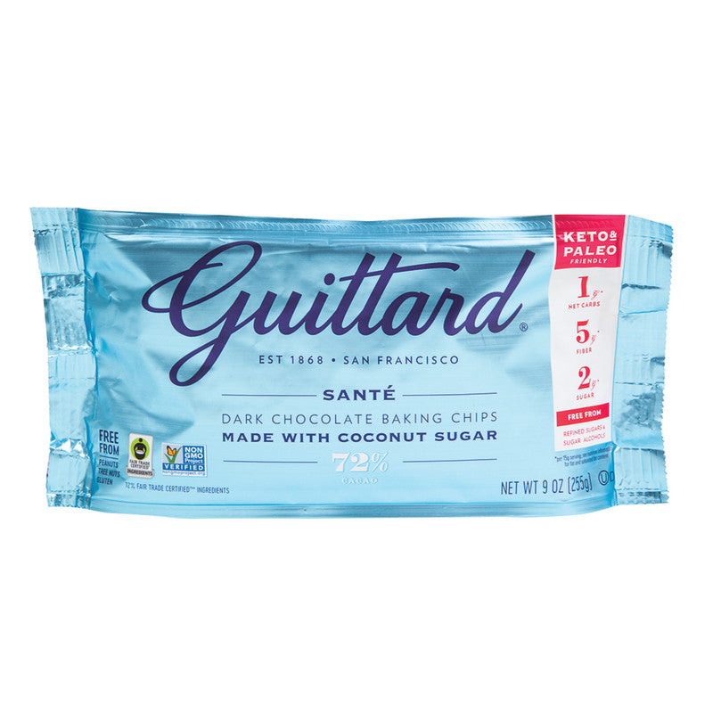 Wholesale Guittard Sante 72% Cacao Dark Chocolate Baking Chips 9 Oz Bag *Sf Dc Ony*- Bulk
