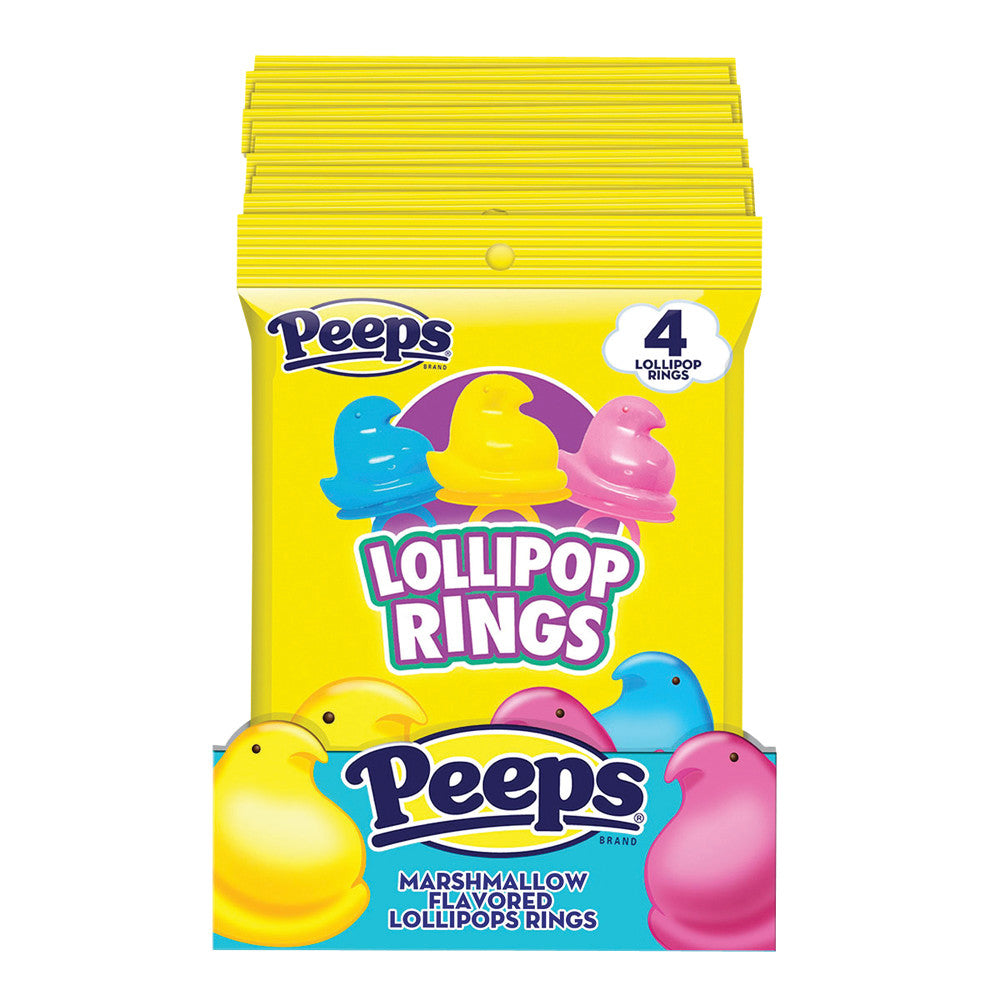 Wholesale Peeps Lollipop Rings 4 Piece 1.41 Oz Peg Bag- Bulk