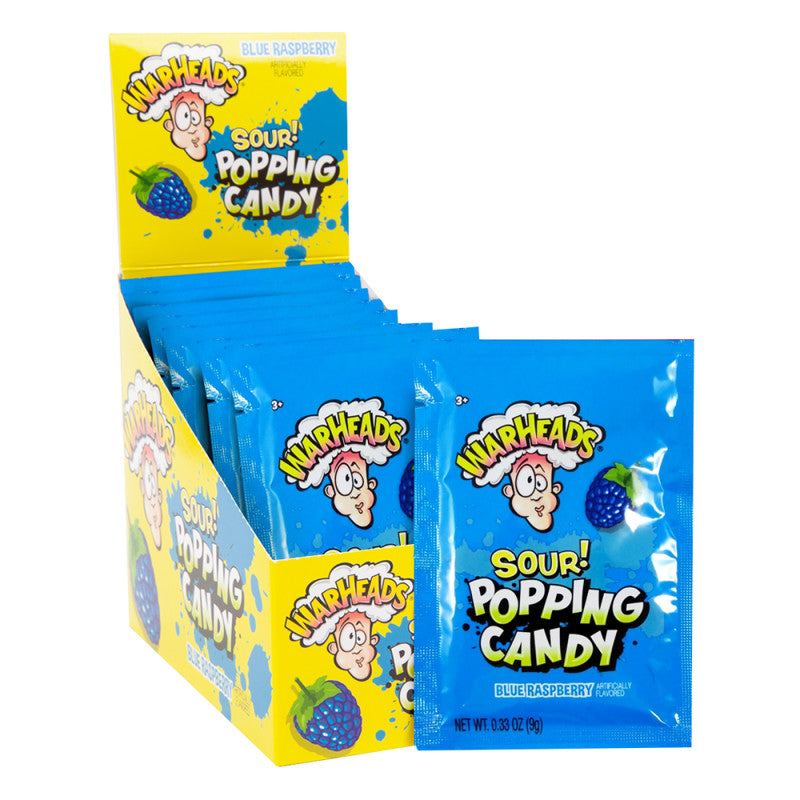 Wholesale Warheads Sour Blue Raspberry Pop Candy 0.33 Oz- Bulk