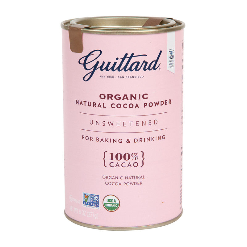 Wholesale Guittard Organic Natural Cocoa Powder Unsweetened 8 Oz Canister- Bulk